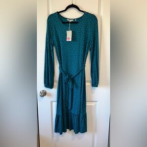 Boden Holly Jersey Knit Polka Dot Dress Size US 10L J0230